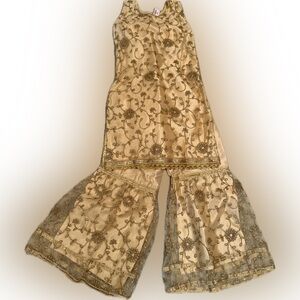 NWT Women's Gold Gharara Suit
